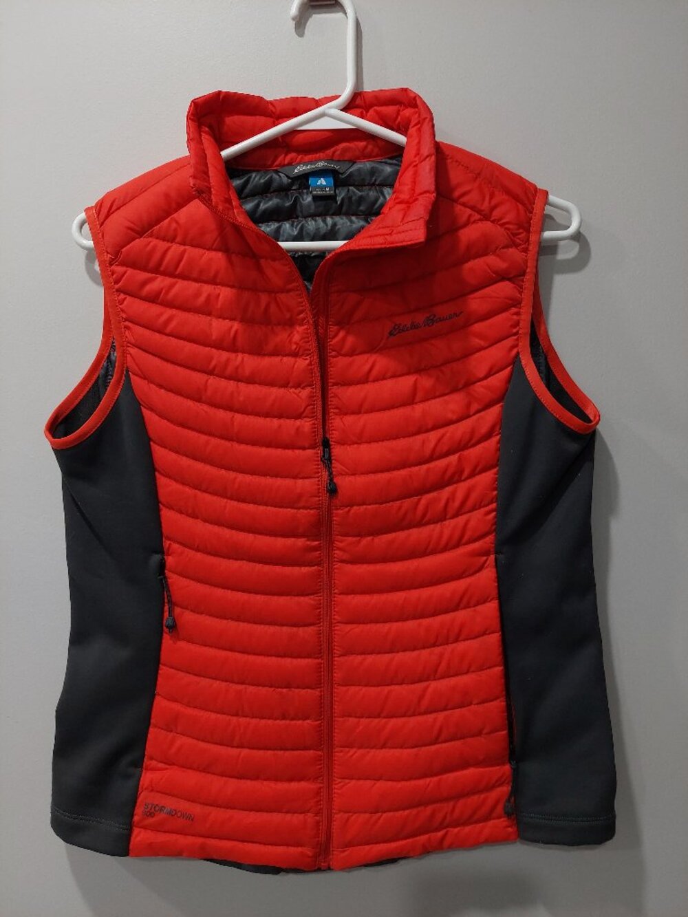 Eddie Bauer Women's Sz M Stormdown 800 Goose Down West Orange 1st Ascent